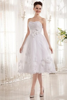 Robe de mariée Automne Sans Manches Chaussez Courte Sans bretelles