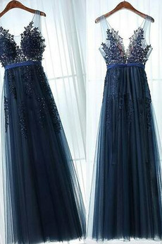 Robe Demoiselle d'Honneur Col en V Au Drapée Printemps Longue Sans Manches noble