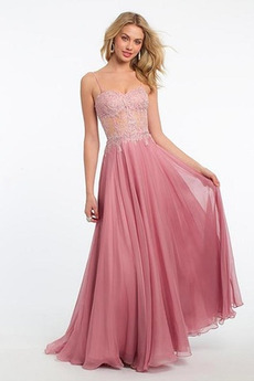 Robe de Bal Sexy Manquant A-ligne Chiffon Naturel taille Appliques