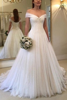 Robe de mariée Dos nu a ligne Manquant Naturel taille Col en V