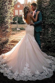 Robe de mariée Sans Manches Perle Col en V Foncé Bretelles Spaghetti