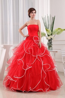 Robe de Bal Elégant Dos nu Sans bretelles Organza Sans Manches