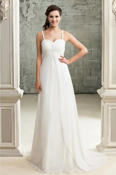 Robe de mariée Empire Empire Chiffon Rivage Simple Glissière