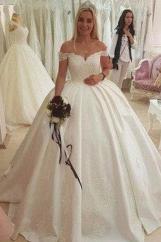 Robe de mariée Triangle Inversé A-ligne Manche Courte Cérémonial