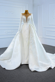 Robe de mariée Corsage Avec Bijoux Manquant Naturel taille Longue