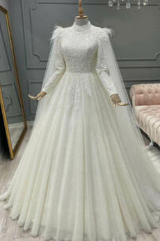 Robe de mariée Traîne Courte aligne Salle Manche de T-shirt Étoilé