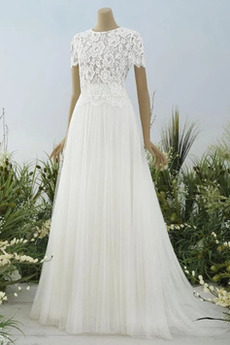 Robe de mariée Jardin Sans Manches Sommaire Automne Fermeture éclair