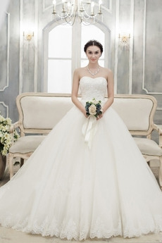 Robe de mariée Manquant Formelle Sans Manches a ligne Orné de Nœud à Boucle
