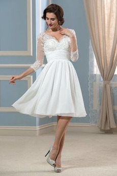 Robe de mariée Zip Sablier Naturel taille Manche Aérienne Col en V