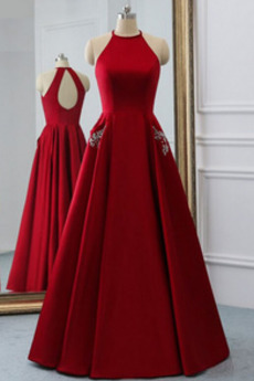 Robe de Bal Dos nu Col de chemise t Simple Au Drapée Poire Satin