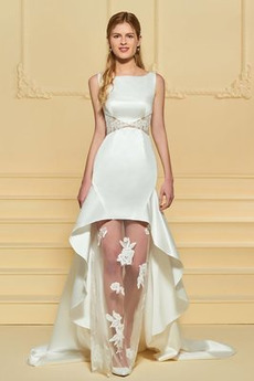 Robe de mariée Sexy Plissé Naturel taille Sans Manches Gaze De plein air