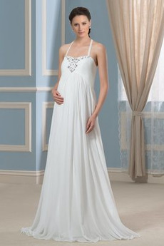 Robe de mariée Empire Maternité Sans Manches taille haute Printemps