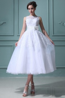 Robe de mariée Gaze De plein air Sans Manches Organza Blanche