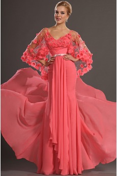 Robe de Bal Orné de Nœud à Boucle Chiffon Printemps Nœud à Boucles