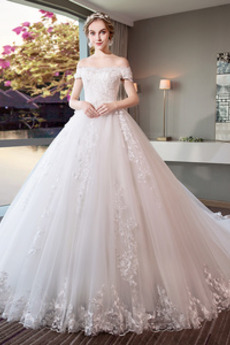 Robe de mariée Froid Formelle Lacez vers le haut Appliquer Poire