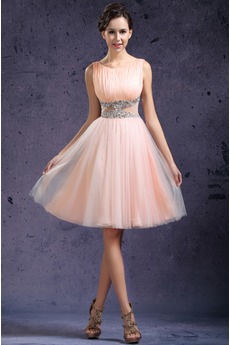 Robe de Bal Couvert de Tulle Naturel taille Tulle Fourreau pli