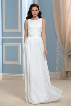 Robe de mariée Zip A-ligne Traîne Courte De plein air noble Manquant