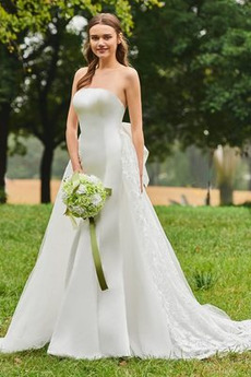 Robe de mariée Nœud à Boucles Chic Automne Décolleté Dans le Dos