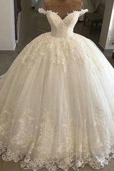 Robe de mariée Hiver Cérémonial Dentelle Sans Manches Chaussez