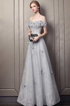 Robe de Soirée Printemps Luxueux Tissu Dentelle Longueur Cheville