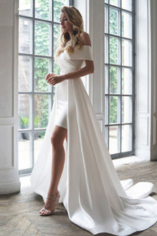 Robe de mariée Asymétrique Été Chic Longue Sans Manches Poire