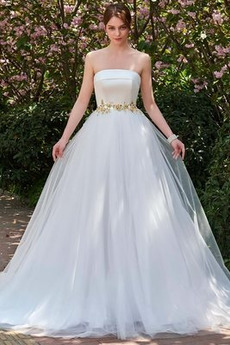 Robe de mariée Dos nu Sans bretelles Tulle Elégant Ample & Ornée