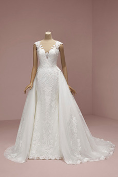 Robe de mariée Gaze Tissu Dentelle Salle Couvert de Dentelle Formelle