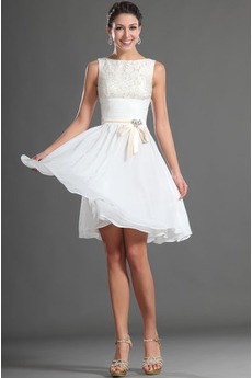 Robe de Bal Simple Orné de Nœud à Boucle Balançoire Couvert de Tulle