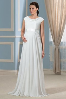 Robe de mariée Chiffon Longueur ras du Sol Jardin Luxueux Ceinture en Étoffe