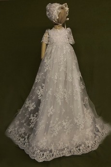 Robe de baptême Longue Automne Formelle Nœud à Boucles Princesse