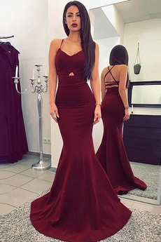 Robe de Bal Été Sirène Dos nu Luxueux Mince Bretelles Spaghetti