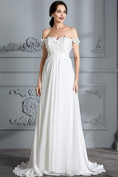 Robe de mariée Épaule Dégagée Jardin Longue taille haut Médium