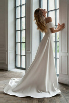 Robe de mariée Asymétrique Été Chic Longue Sans Manches Poire