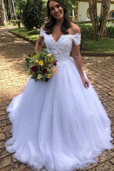 Robe de mariée Fermeture éclair Mancheron Longue Naturel taille Salle des fêtes