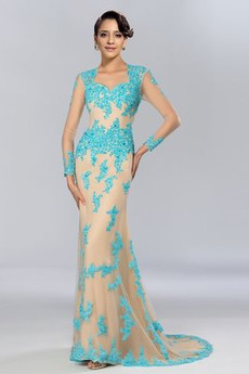 Robe de Soirée Longue Couvert de Dentelle Tissu Dentelle Trou De Serrure