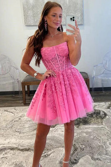 Robe de Cocktail Courte Lacet Médium Glamour Au Drapée A-ligne
