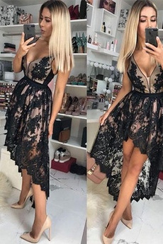 Robe de Cocktail Sexy Fourreau Avec Bijoux Perle Asymétrique Sans Manches