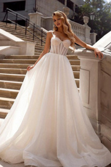 Robe de mariée Jardin Sexy Sans Manches Naturel taille Traîne Courte