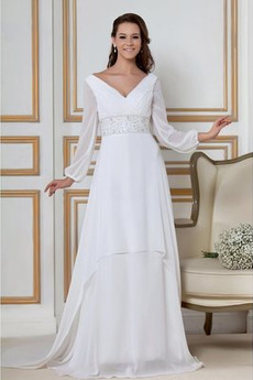 Robe de mariée Naturel taille Col en V Moderne Jardin Haut Bas