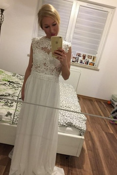 Robe de mariée Naturel taille Jardin Sans Manches Couvert de Dentelle