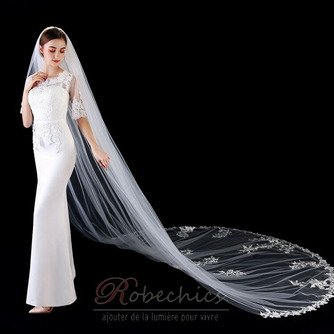 Voile de mariée en dentelle de haute qualité 3 mètres de long voile de mariée avec accessoires de mariage en peigne - Page 3