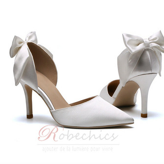 Chaussures de mariage blanches Chaussures de mariée en satin à talons hauts Modèles d'automne et d'hiver - Page 2