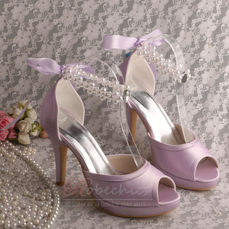 Chaussures de mariée talon aiguille sandales à bout ouvert chaussures de demoiselle d'honneur - Page 5
