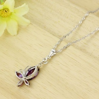 Mode pour diamant incrusté pourpre insecte en argent Collier pendentif - Page 4