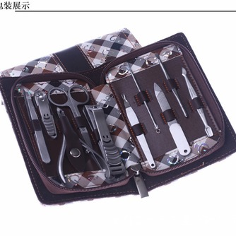 Festival inox qualité supérieure housse de cuir PU cadeau 10 pièces Nail Clippers - Page 1