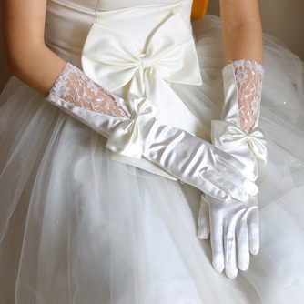 Gants de mariage Salle Automne Glamour Tissu Dentelle Nœud à Boucles - Page 1