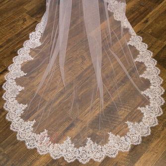 Longue Voile De Mariée En Dentelle De Paillettes Voile De Traînage 3M Long Peigne En Métal - Page 5