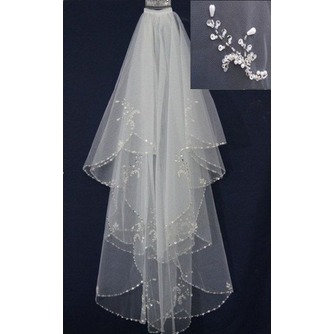 Voile de mariée Accessoires de robe de mariée Voile perlé exquis fait à la main - Page 1