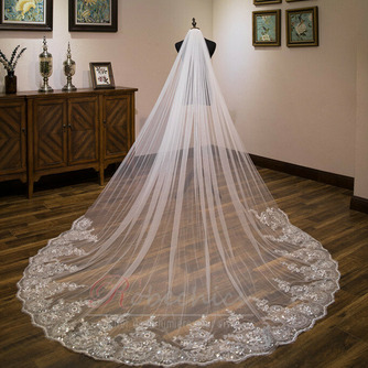 Accessoires de mariage voile de fuite de mariée voile avec peigne à cheveux voile de dentelle à paillettes de 3 mètres de long - Page 1