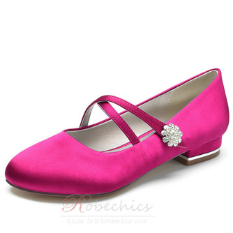 Bout rond strass chaussures de ballerine de mariage chaussures habillées chics pour la fête de mariage chaussures de mariage quotidiennes - Page 9